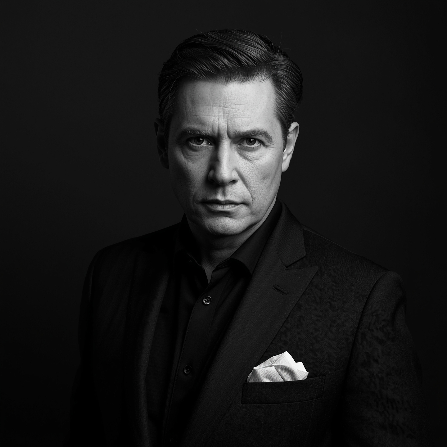 Lucid_Origin_Blackandwhite_portrait_of_a_senior_executive_male_0